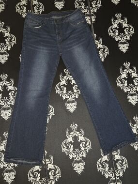 Women’s Dark Wash Bootcut Jeans XL (14/16) Mid-Rise Casual Denim